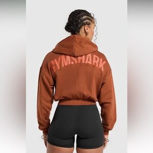 GYMSHARK Power Midi Cropped Full Zip Hoodie- Size M